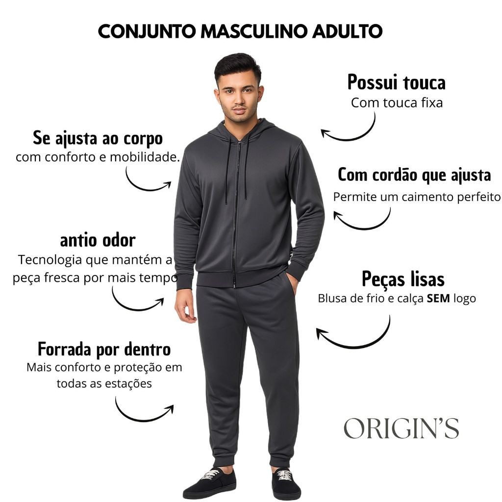 Conjunto  Sem Marca Liso Blusa Mais Calça, Forrada Não Amassa Slim FitEm Promoção