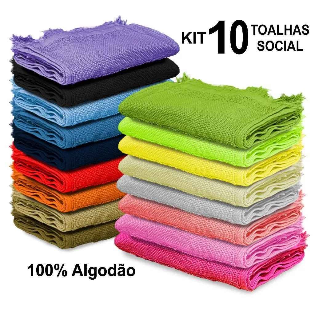 Toalha de mão infantil de boca kit 10 pcs 21x37cm Toalhinha de Mão Ideal Escola Manicure