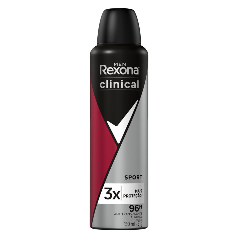 Desodorante Antitranspirante Aerosol Rexona Clinical Men Sport 150ml - Beauty