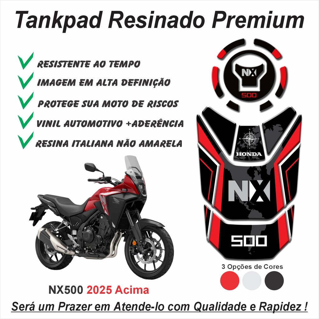 Adesivo Protetor De Tanque e Bocal Moto Honda Nova NX 500 2025+