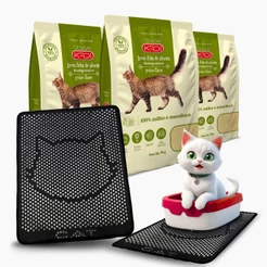 Kit Areia Biodegradável Kadi Grãos Finos - 2Kg + Coletor de areia Mypetone