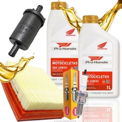 Kit Revisão Para Nxr 150 Bros Troca de Óleo Honda 10w30 Filtros e Vela Ngk