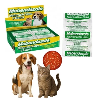 KIT Mebendazole Vermifugo para Cachorro e Gato Caixa - Cartela C/6 Comprimidos 01-40kg