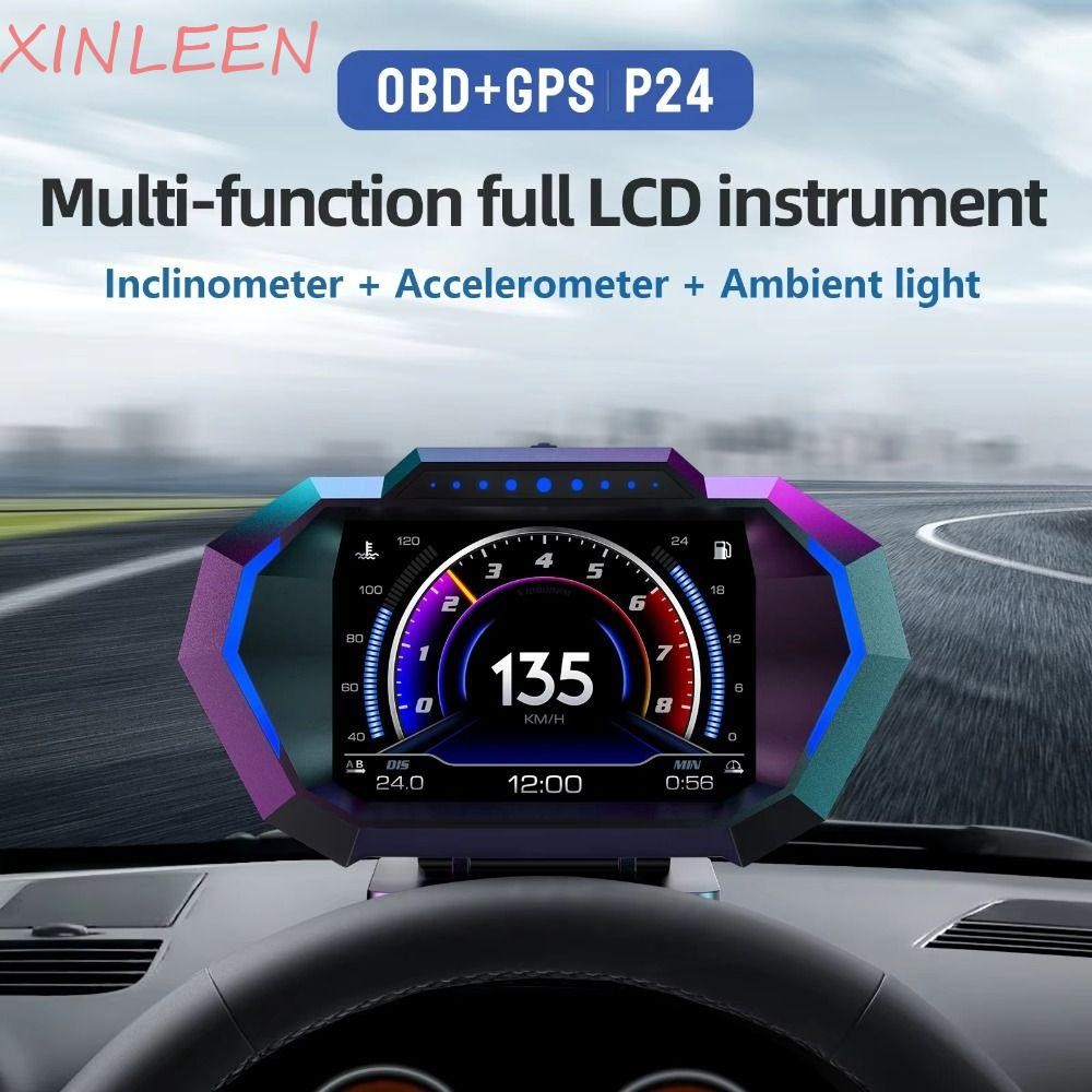 XINLEEN Car Head Up Display , Velocímetro Digital Universal HUD , Projetor De Pára-Brisa Portátil Durável De Plástico