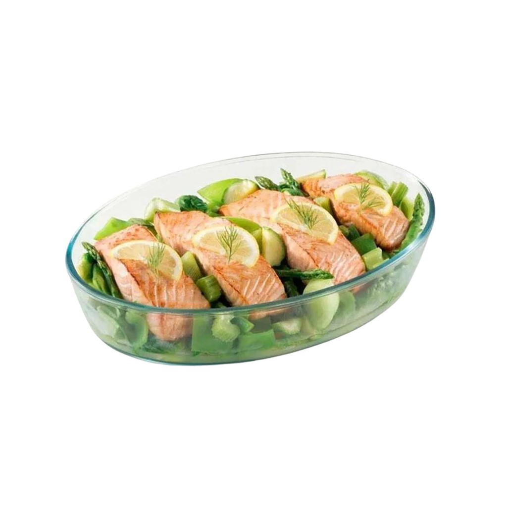 Assadeira Oval Vidro 2,4L 30x21cm Forno Micro-ondas Freezer Resistente Prático