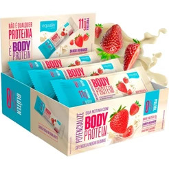 Barra De Proteína Body Protein Equaliv Sabor Morango Com 9 Unidades De 40g