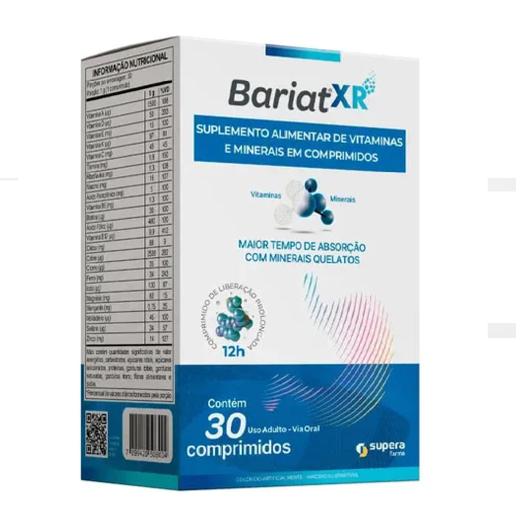 Bariat XR compre 30 e leve 36 comprimidos pós bariátrica suplemento alimentar