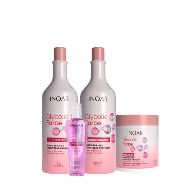 Inoar Glycolic Force Kit Tratamento 4 Produtos em Oferta na Shopee