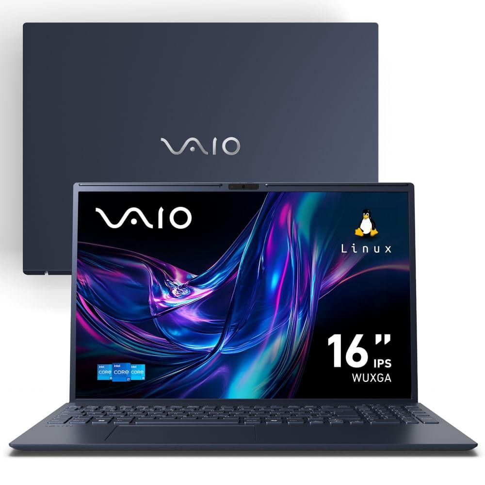 Notebook VAIO FE16 Intel® Core™ i5-1335U Linux 16GB RAM 512GB SSD 16" IPS WUXGA Antirreflexo - Cinza Grafite
