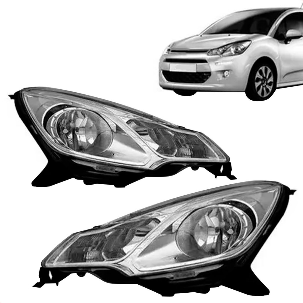 Par Farol Citroen C3 2013 2014 2015 2016 2017 2018 2019 2020 Cromado Manual