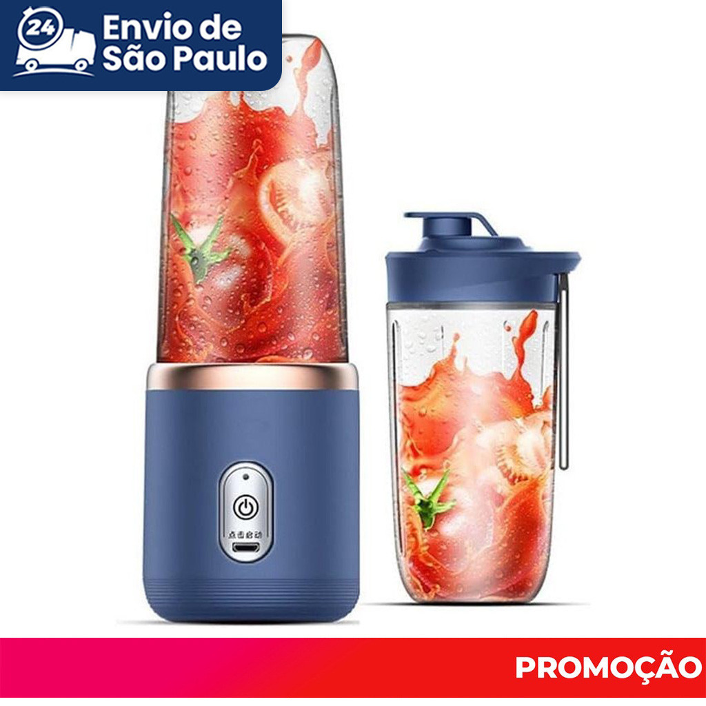 Mini Liquidificador Portátil Elétrico 400ML com 6 Lâminas, Espremedor de Suco, Alimentos, Misturador de Leite Smoothie