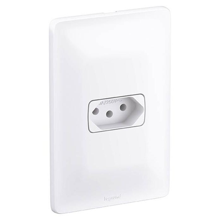 Tomada Legrand Pial Zeffia - 2P+T - 10A - Branco - 680110 em Oferta na Shopee