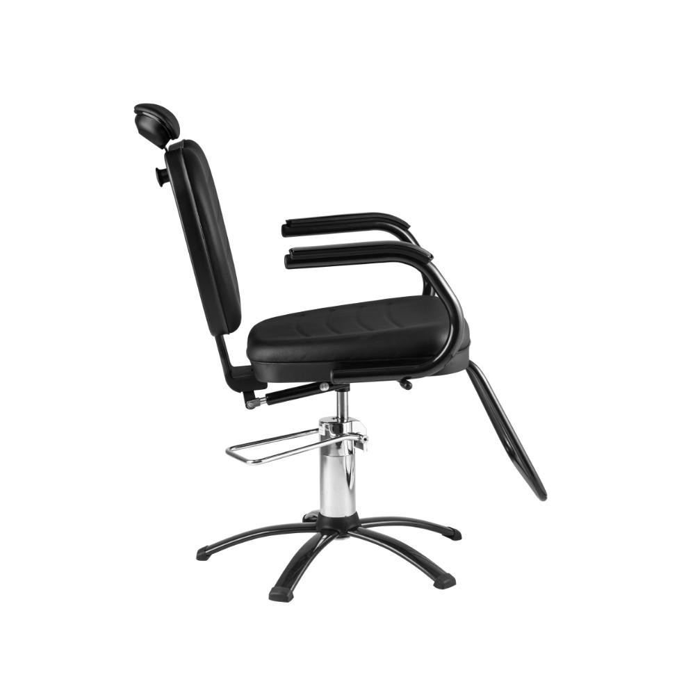 Detalhes do Cadeira Barbeiro Cabeleireiro Hidráulica Encosto Reclinável Preta Salão Profissional Top Dompel