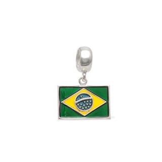 Berloque Prata 925 Bandeira do Brasil / Copa do mundo / Torcedor em Oferta na Shopee