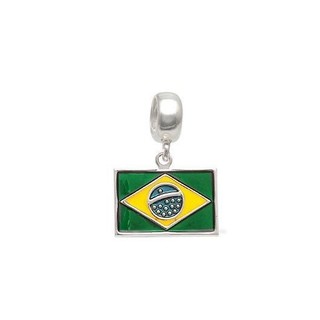 Berloque bandeira do Brasil prata 925 em Oferta na Shopee