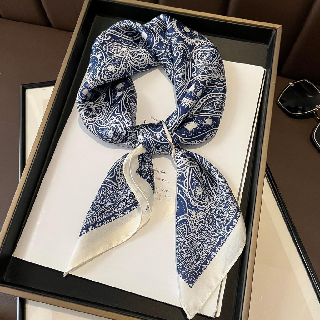 70cm Novo Estilo Lenço De Seda Retro Moda Streamer Casual Decorativo Simulação De Pequeno Quadrado