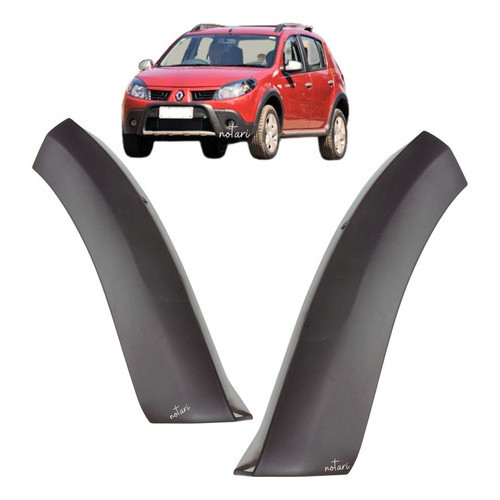 Par Moldura Parachoque Dianteiro Renault Sandero Stepway 2009 2010 2011 Cor Preto Poroso