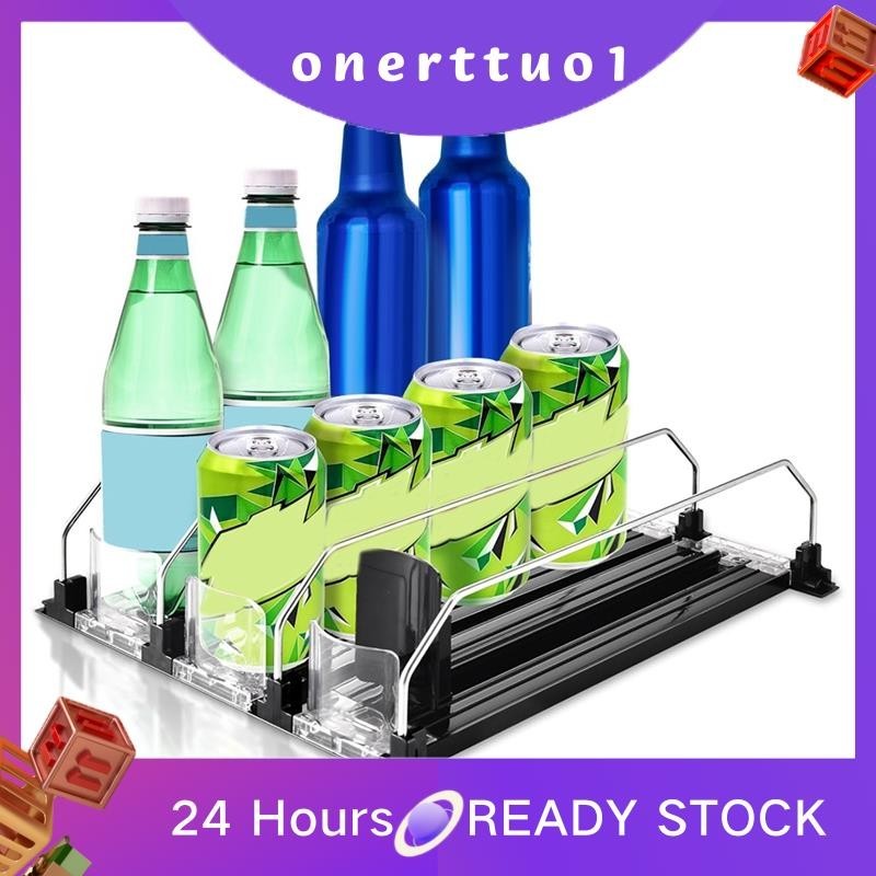 Organizador Automático De Latas De Refrigerante Para Geladeira , Bebidas Deslizantes Suporta Até 12 , Durável Fácil De Usar Preto De 12,2 Polegadas