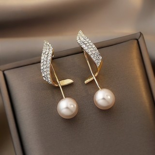 Brincos de zircão da moda com pérolas