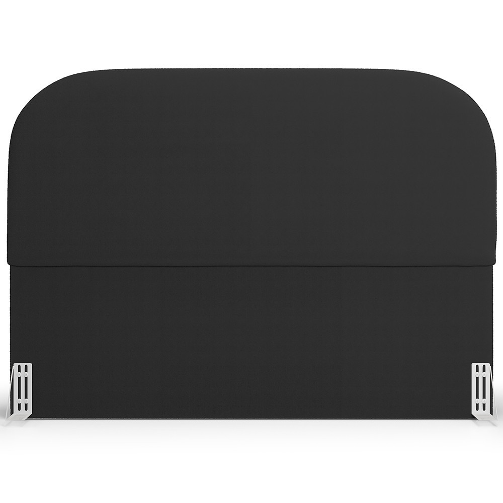 Cabeceira Cama Box King 195cm Orgânica Lanna W01 Bouclê Preto - Lyam Decor — imagem 2 de 2