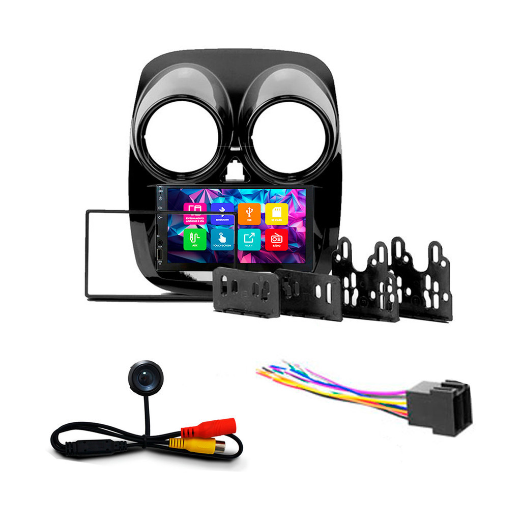 Kit Multimidia 7 Pol Palio Sporting Attractive 2012 Em Diante Gran Siena 21 Em Diante Espelhamento 2 Din Black Piano em Oferta na Shopee