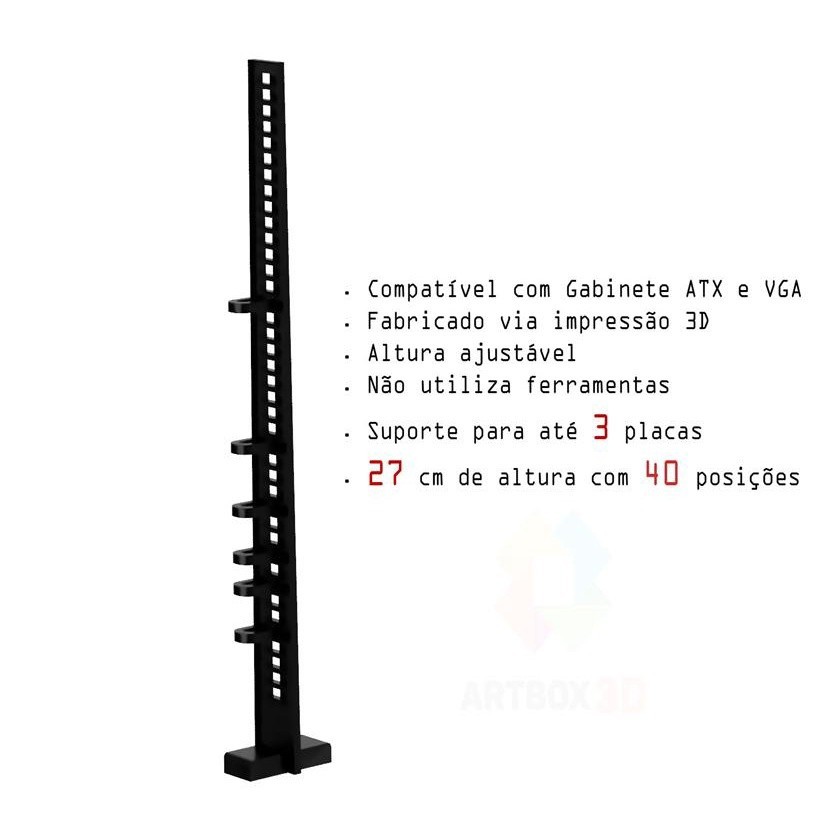 Suporte Ajustavel para Reforco Horizontal de ate 3 placas de Video para Evitar empenamento pelo peso