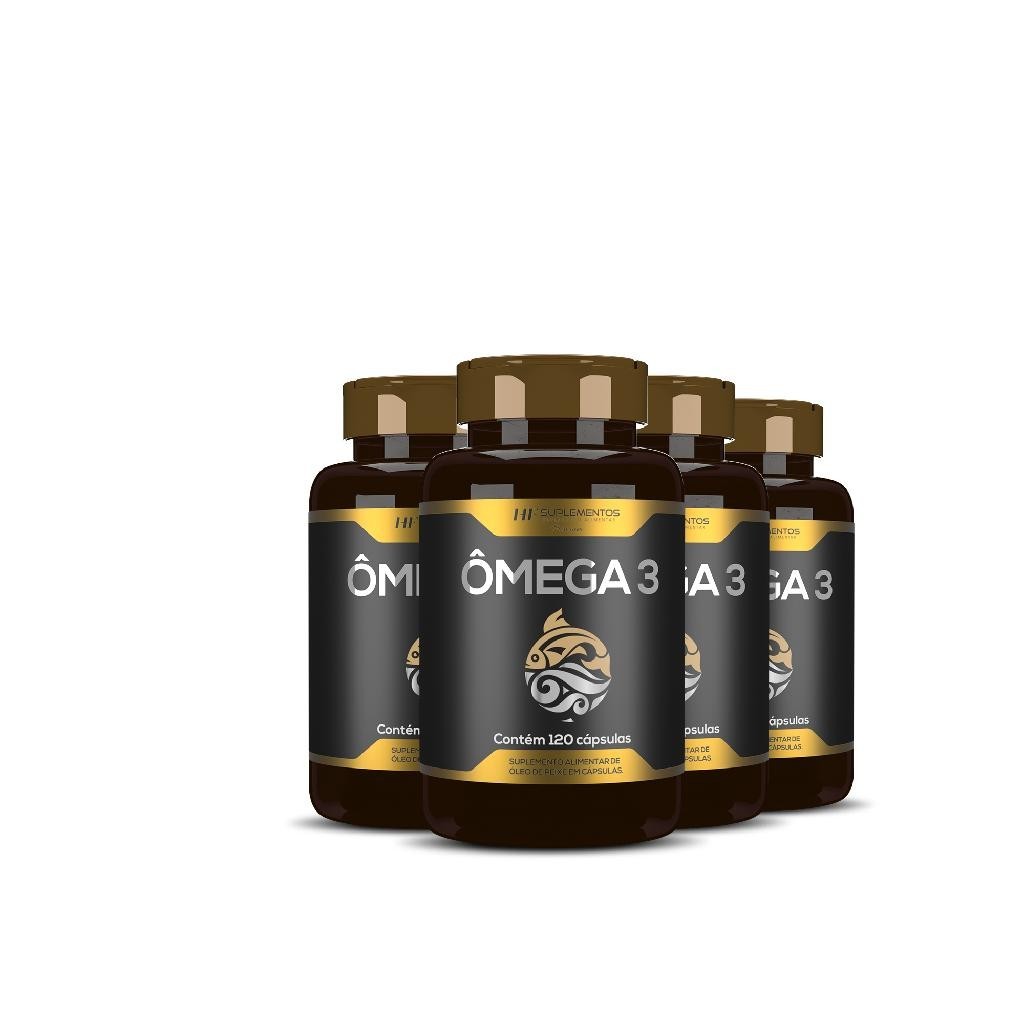 4X OMEGA 3 OLEO DE PEIXE PREMIUM 120CAPS HF SUPLEMENTOS