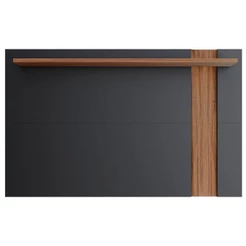Painel Para Tv Suspenso Extensivo Leme Preto Acetinado Noce Milano - Colibri
