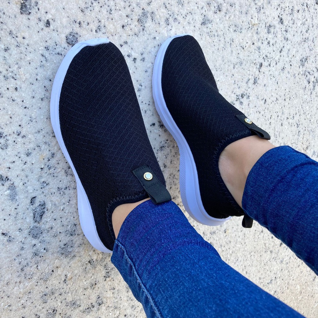 Tênis Meia Feminino - Sapato Feminino Meia Academia Sem Cadarço