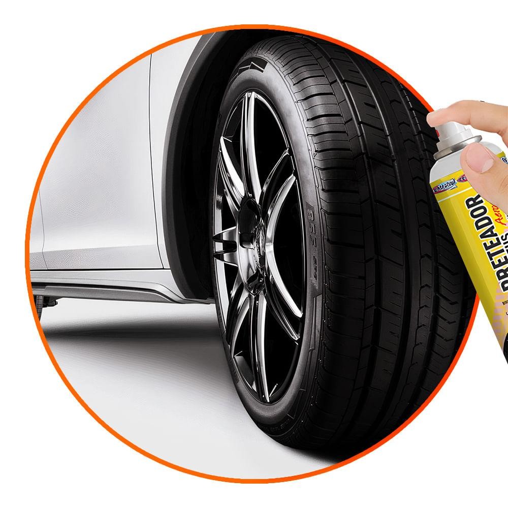 Detalhes do Pretinho Limpa Pneus 400ml Spray Power Preteador Centralsul