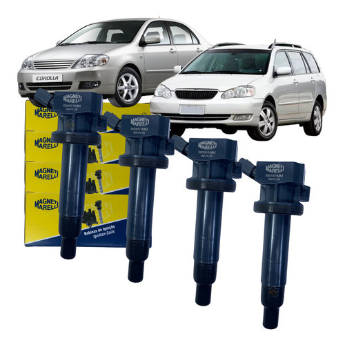 Kit 4 Bobina Ignição Original Magneti Marelli Fielder / Corolla 1.8 2003 a 2008 em Oferta na Shopee
