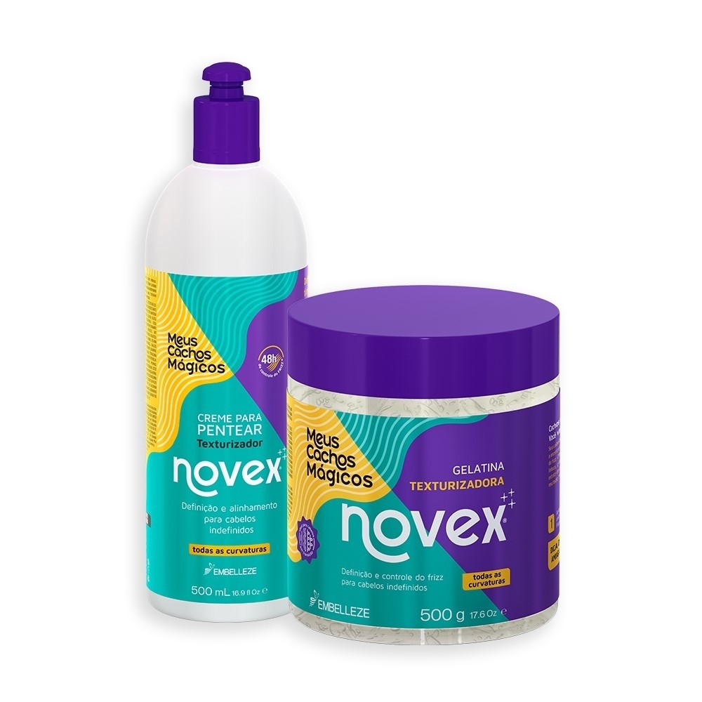 Kit Novex Meus Cachos Mágicos Gelatina 500G + Creme Para Pentear 500ml em Oferta na Shopee