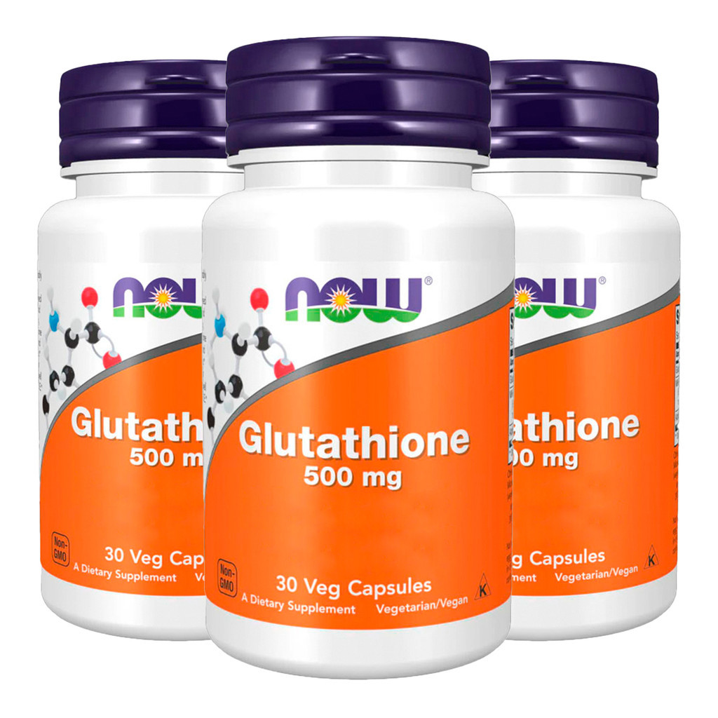 Kit 3x Glutationa 500mg Now Foods Glutathione 30 Veg Caps /Made in Usa em Oferta na Shopee