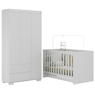 Quarto Infantil com Berço Colchão Incluso e Guarda-Roupas Algodão Doce Multimóveis MP4248 em Oferta na Shopee
