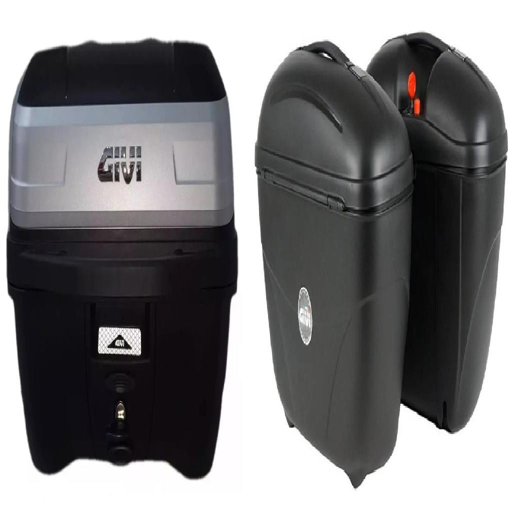 BAU MOTO 33L MONOLOCK TRAFFIC III T33NBR + BAU 21L LATERAL CRUISER E21N GIVI XRE lander bros fazer dominar400 twister300