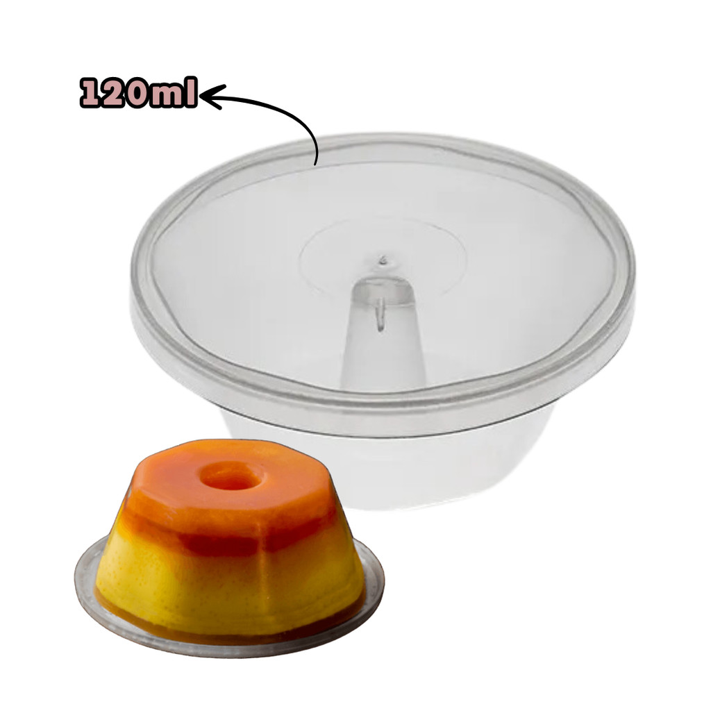 10~50 Formas Pudim 120ml Pequena Lisa c/ Tampa Mini Bolo Forneável Forno Fogão AirFryer Plastilânia