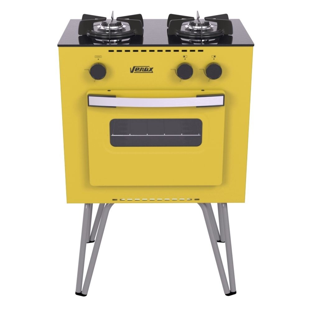 Fogão Portátil 2 Bocas Venax Mini Cook Gas Glp Amarelo - Home Appliances