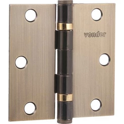 Dobradiça para Porta 3 Aço Carbono Latonado com 3 peças Vonder