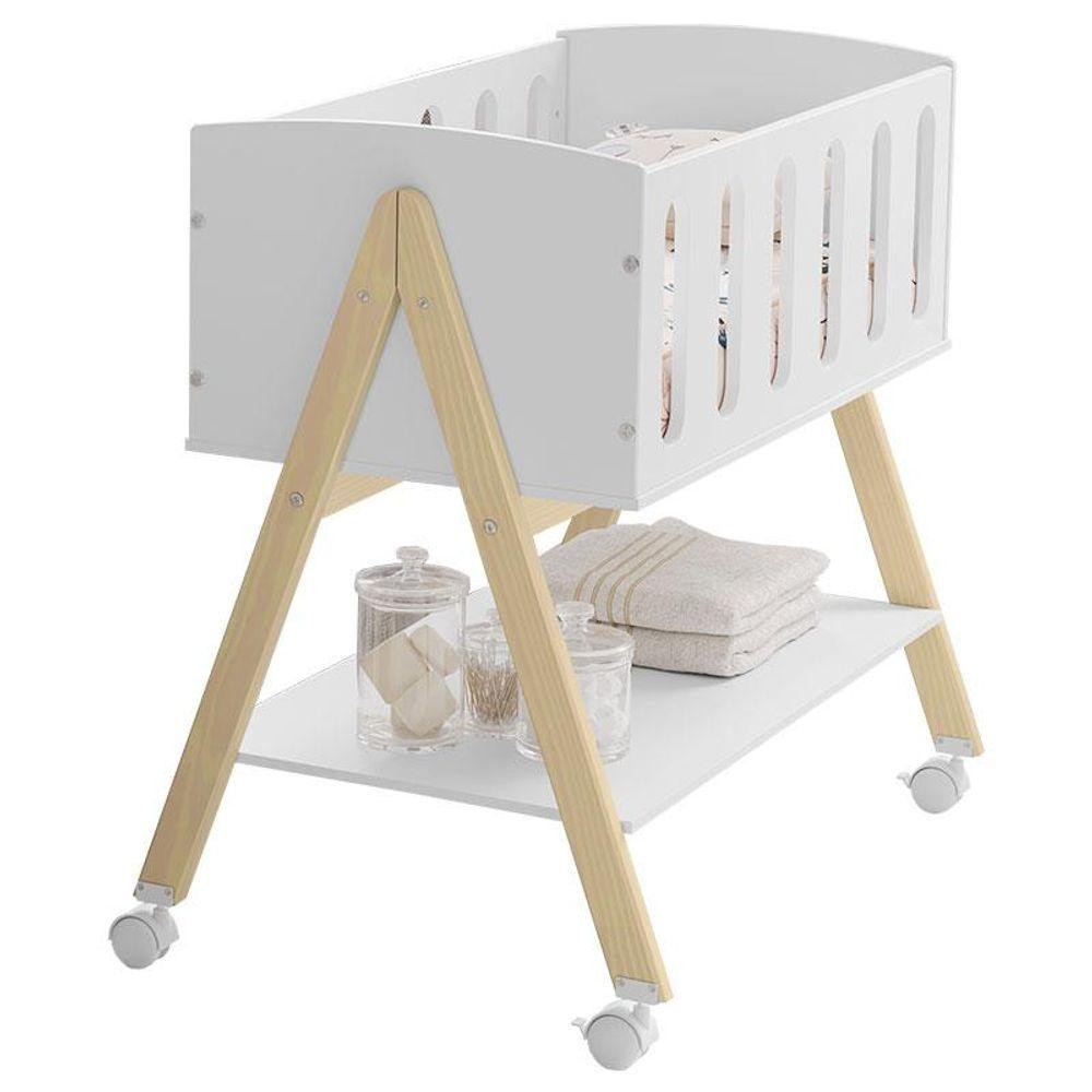 Mini Berço Moises Sissi Branco Natural - Matic Móveis em Oferta na Shopee