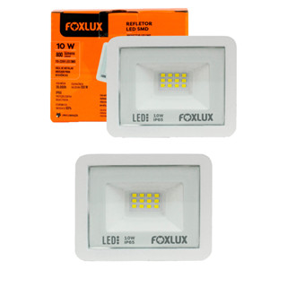 Kit 2 Refletor Led Foxlux 10W 6500K Branco Bivolt | iluminação intensa, baixo consumo em Oferta na Shopee