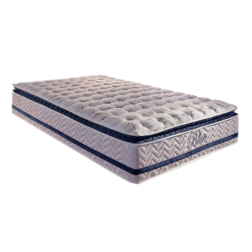 Colchão Solteiro Molas Ensacadas Visco Gel MasterPocket Blue Pillow Top (88x188x32) - Paropas - Home & Living