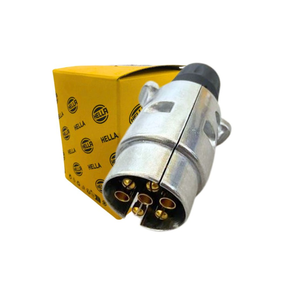 Tomada Elétrica Macho 7 Pinos Reboque Carreta Alumínio Hella em Oferta na Shopee