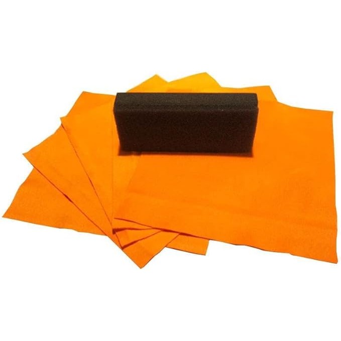 APLICADOR DE COATING SUEDE KIT 5 PANOS 8X8CM ACOMPANHA 1 TACO  DETAILER
