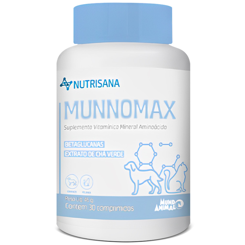 Munnomax 30 Compr Suplemento Nutrisana P Cães/Gatos 45g em Oferta na Shopee