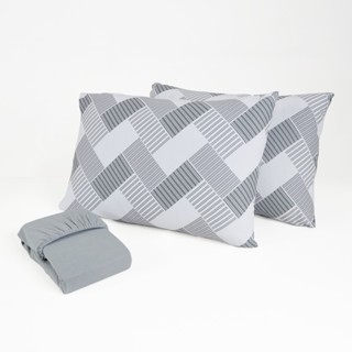 Jogo de Cama 03 Peças com Lençol Casal com Elástico em Malha 100% Algodão em Oferta na Shopee