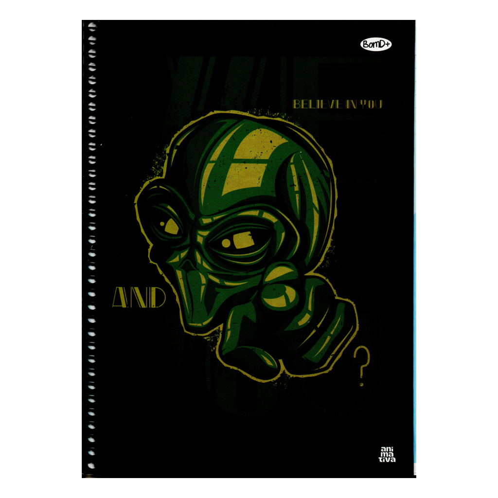 Caderno 10 Matérias Masculino Várias Estampas - SÃO DOMINGOS CAPA:ALIEN em Oferta na Shopee