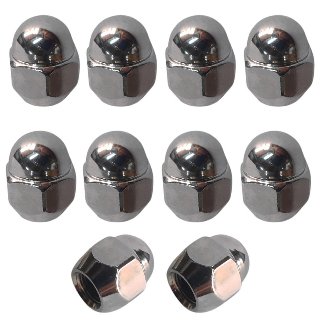 Jogo 10 Porca de Roda Nissan Frontier X-Terra Sentra March Livina Tiida Versa Rosca M12x1.25mm Chave 21 - Marca ZM Cromada Original
