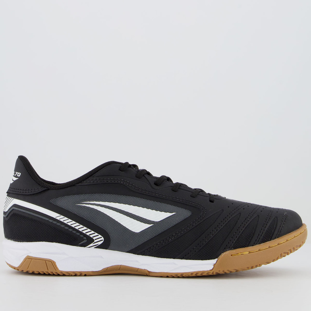 Chuteira Penalty Brasil 70 Y-1 Futsal Preta e Cinz em Oferta na Shopee