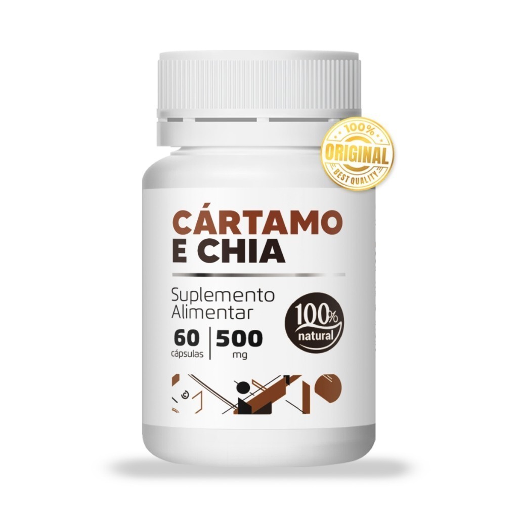 Cártamo E Chia 500mg 60 Cápsulas Envio Imediato em Oferta na Shopee
