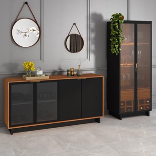 Conjunto Decorativo Cristaleira com Led e Buffet Aparador 160cm Tenerife/Gunga Preto Fosco/Noce G73 - Gran Belo em Oferta na Shopee